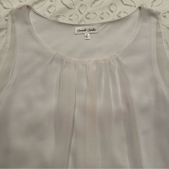 Emerald Sundae Blue and White Lined Chevron Dress - Picture 4 of 5